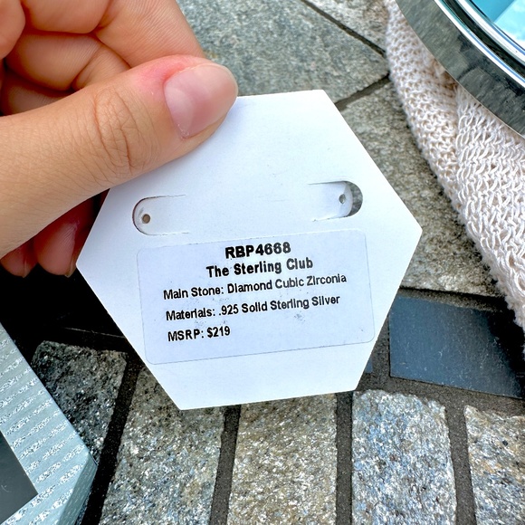 Sterling Silver Diamond Cubic Zirconia Earrings - Picture 3 of 3